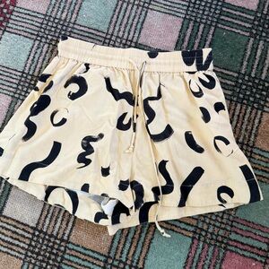 Alemais drawstring shorts in black and cream pattern AUS 10 US 6